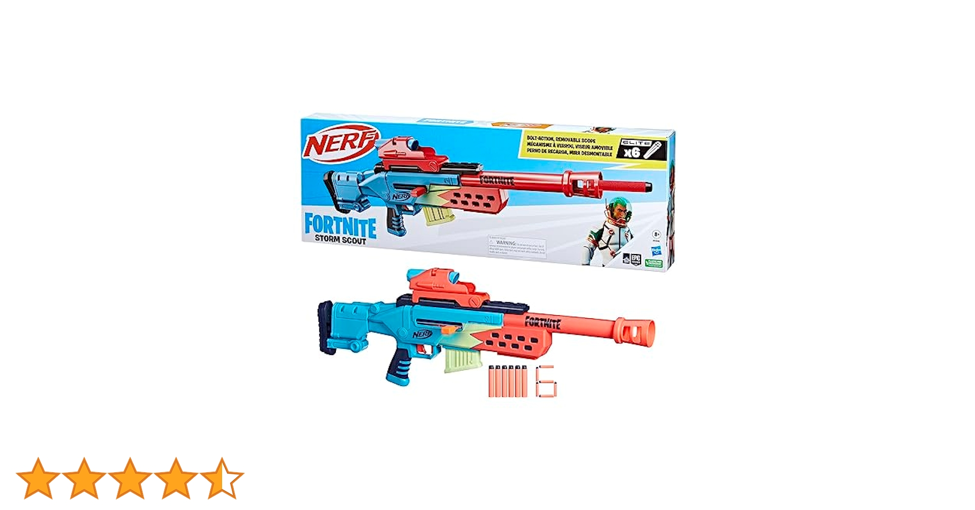 Nerf Fortnite Storm Scout Blaster, Removable Nerf Scope, 6
